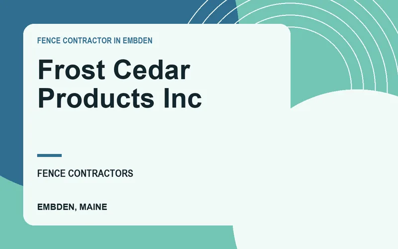 Frost Cedar Products Inc in Embden, Maine