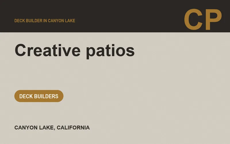 Creative patios in Canyon Lake, California