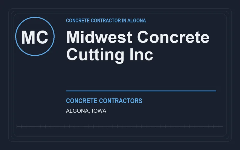 Midwest Concrete Cutting Inc in Algona, Iowa