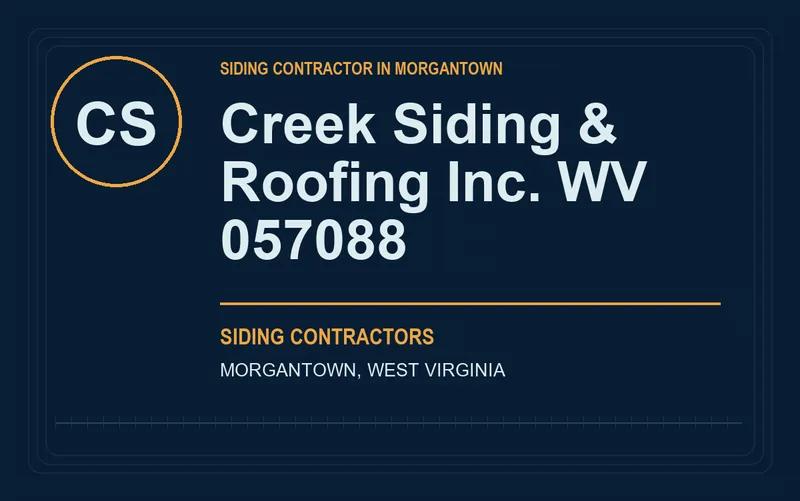 Creek Siding & Roofing Inc. WV 057088 in Morgantown, West Virginia