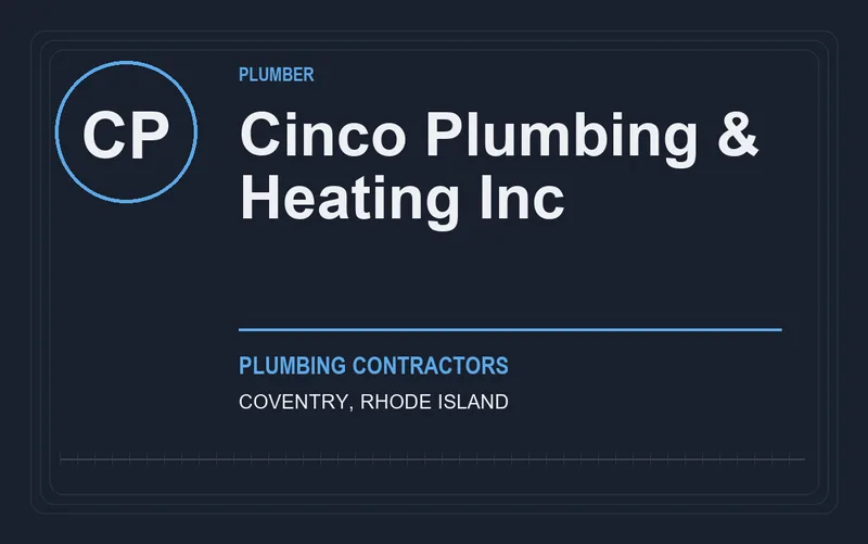 Cinco Plumbing & Heating Inc in Coventry, Rhode Island