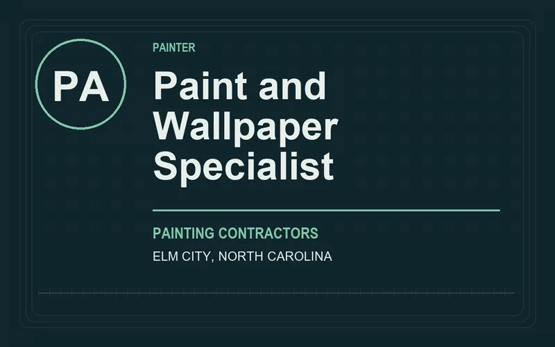 Paint and Wallpaper Specialist in Elm City, North Carolina