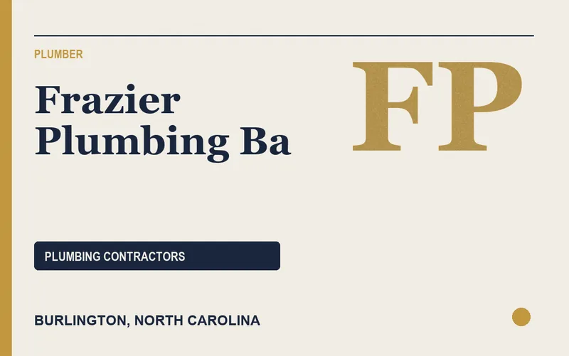 Frazier Plumbing Ba in Burlington, North Carolina