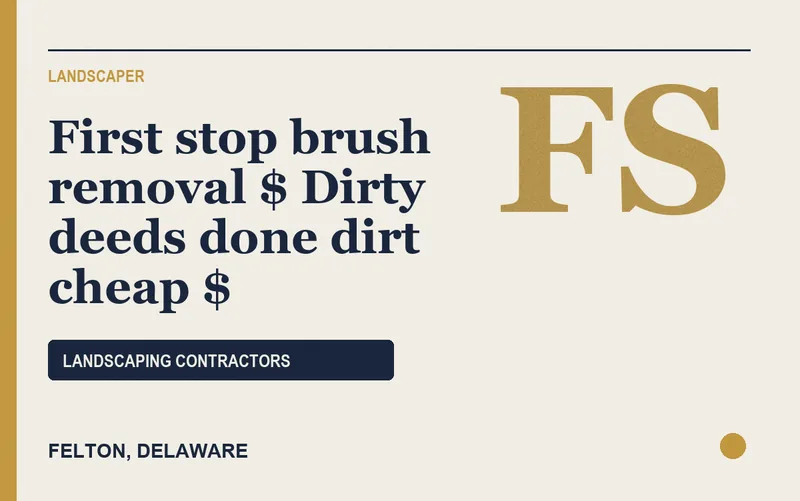 First stop brush removal $ Dirty deeds done dirt cheap $ in Felton, Delaware