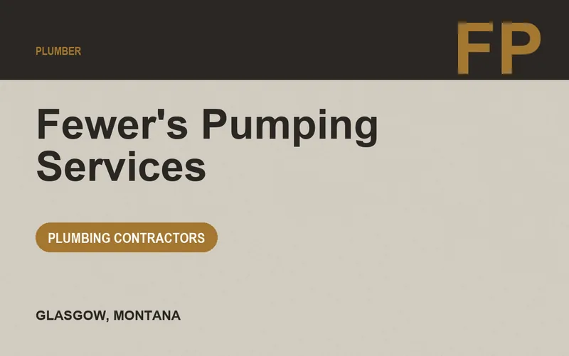 Fewer's Pumping Services in Glasgow, Montana