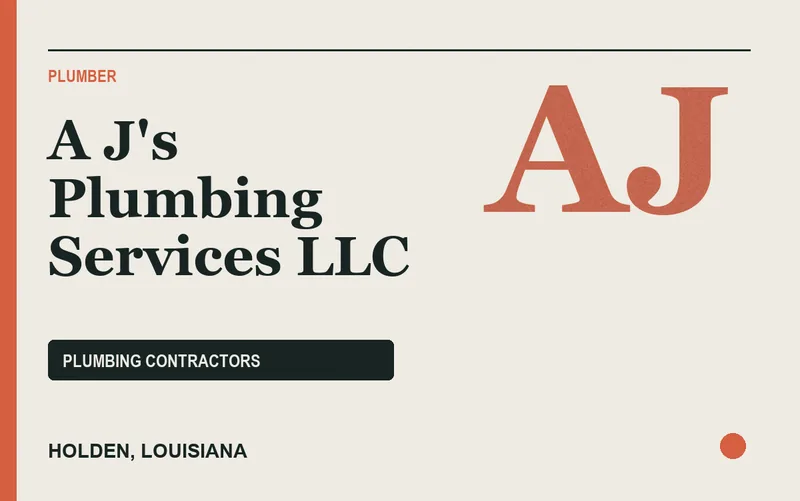 A J's Plumbing Services LLC in Holden, Louisiana