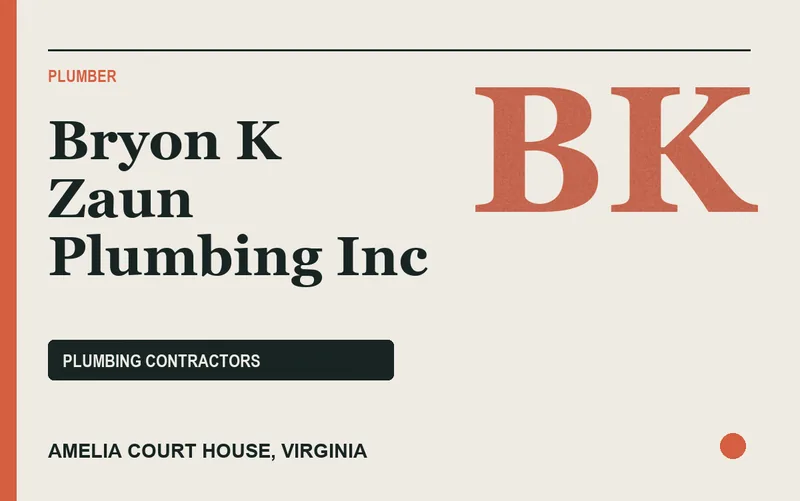 Bryon K Zaun Plumbing Inc in Amelia Court House, Virginia