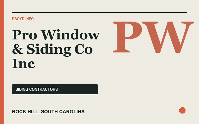 Pro Window & Siding Co Inc in Rock Hill, South Carolina