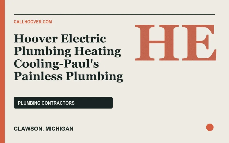 Hoover Electric Plumbing Heating Cooling-Paul's Painless Plumbing in Clawson, Michigan