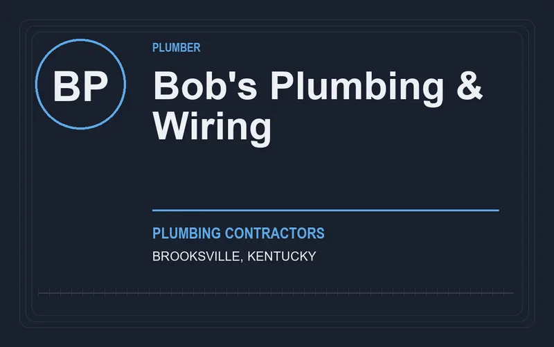 Bob's Plumbing & Wiring in Brooksville, Kentucky