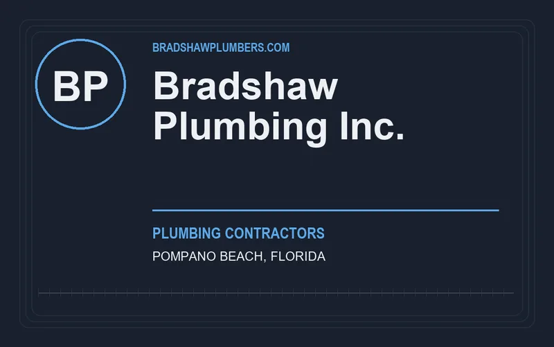 Bradshaw Plumbing Inc. in Pompano Beach, Florida