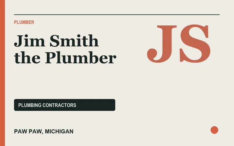 Jim Smith the Plumber in Paw Paw, Michigan