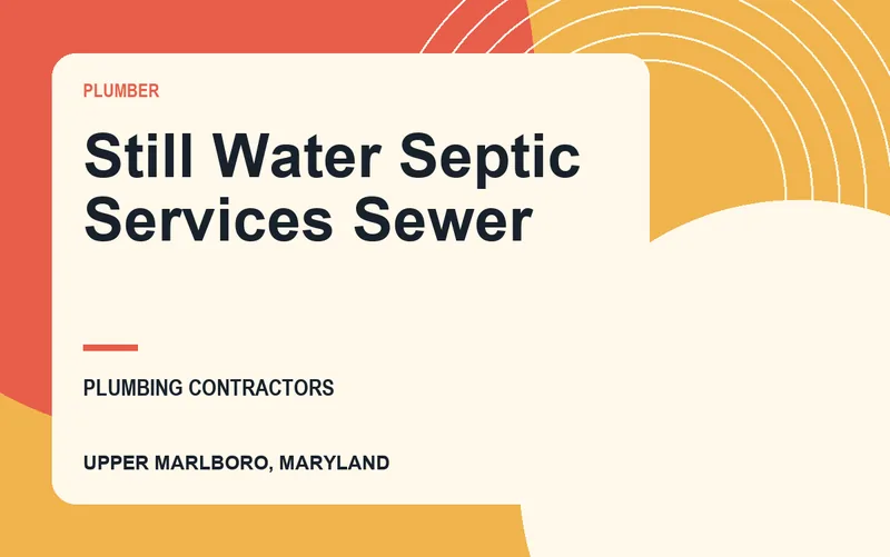 Still Water Septic Services Sewer in Upper Marlboro, Maryland