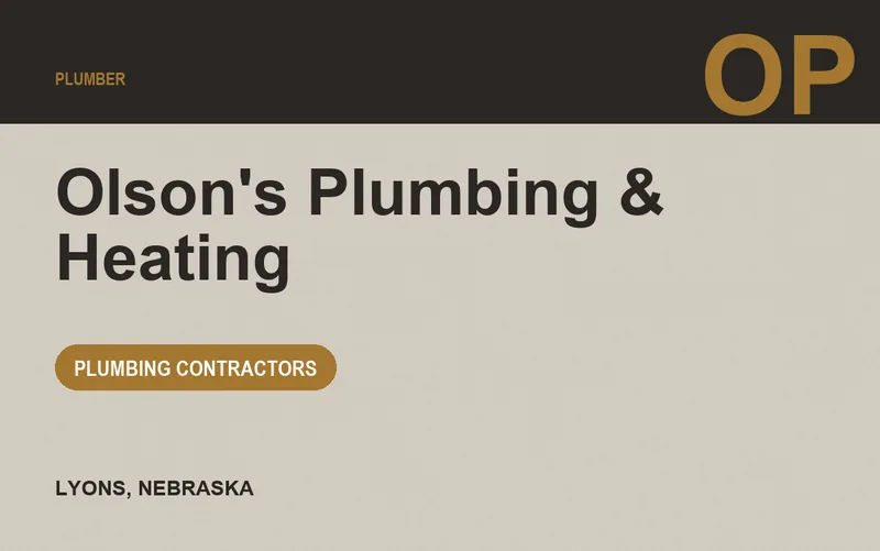 Olson's Plumbing & Heating in Lyons, Nebraska