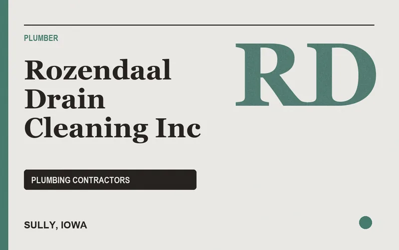Rozendaal Drain Cleaning Inc in Sully, Iowa
