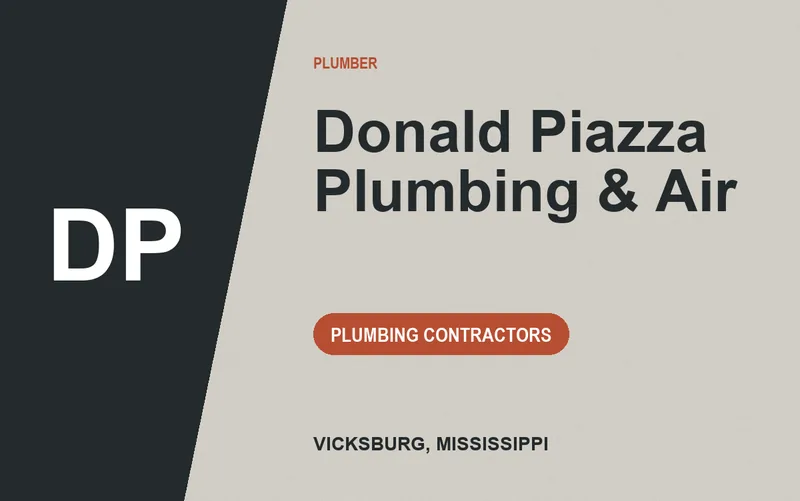 Donald Piazza Plumbing & Air in Vicksburg, Mississippi
