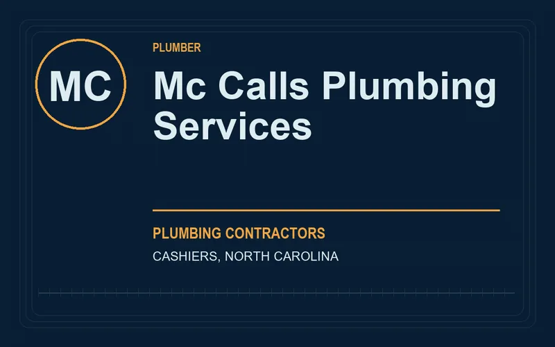 Mc Calls Plumbing Services in Cashiers, North Carolina