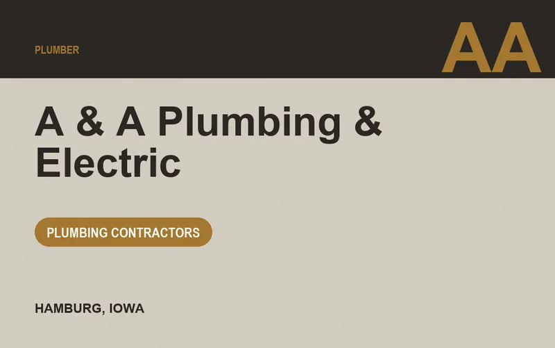 A & A Plumbing & Electric in Hamburg, Iowa