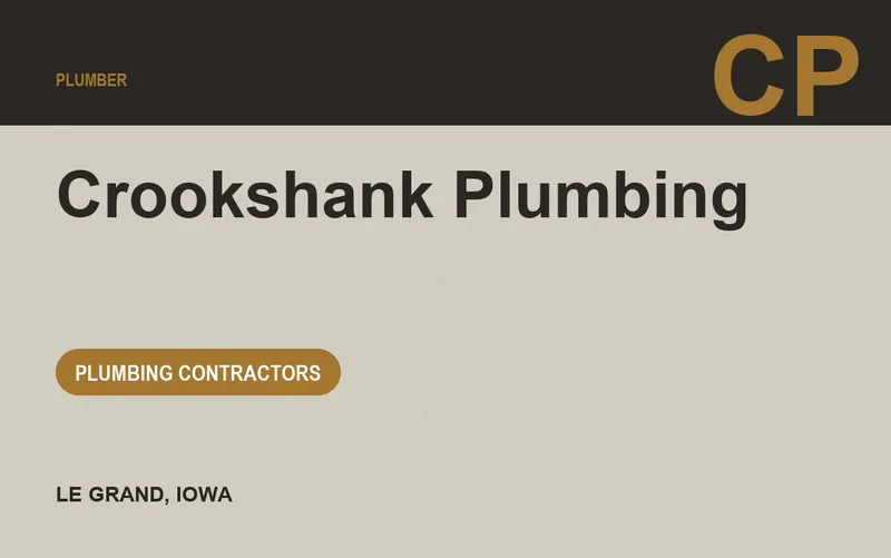 Crookshank Plumbing in Le Grand, Iowa