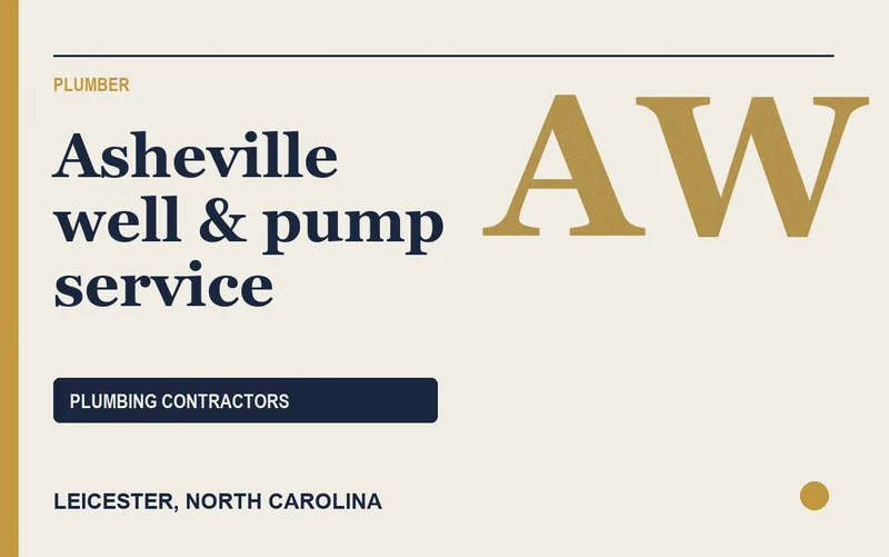 Asheville well & pump service in Leicester, North Carolina