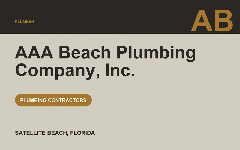 AAA Beach Plumbing Company, Inc. in Satellite Beach, Florida