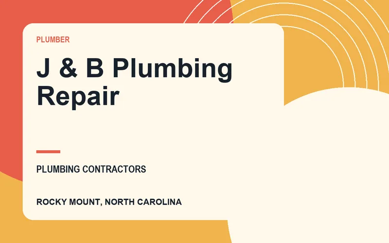 J & B Plumbing Repair in Rocky Mount, North Carolina