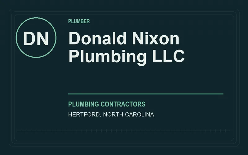Donald Nixon Plumbing LLC in Hertford, North Carolina