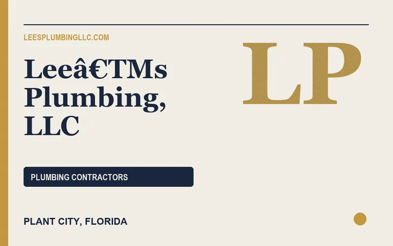 Leeâ€TMs Plumbing, LLC in Plant City, Florida