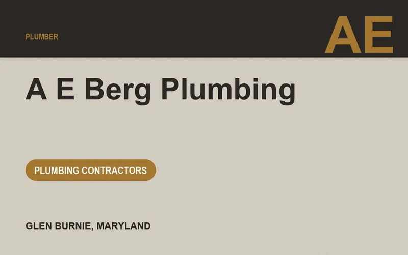 A E Berg Plumbing in Glen Burnie, Maryland