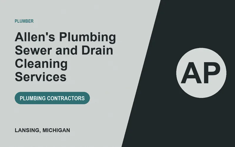 Allen's Plumbing Sewer and Drain Cleaning Services in Lansing, Michigan