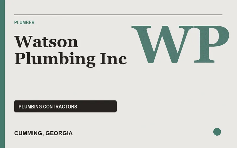 Watson Plumbing Inc in Cumming, Georgia