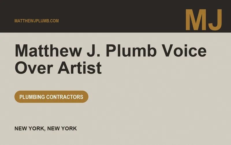 Matthew J. Plumb Voice Over Artist in New York, New York