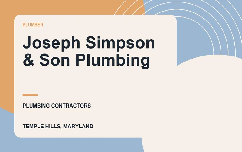 Joseph Simpson & Son Plumbing in Temple Hills, Maryland