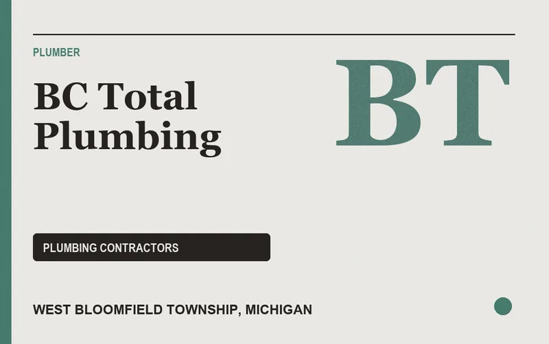 BC Total Plumbing in West Bloomfield Township, Michigan