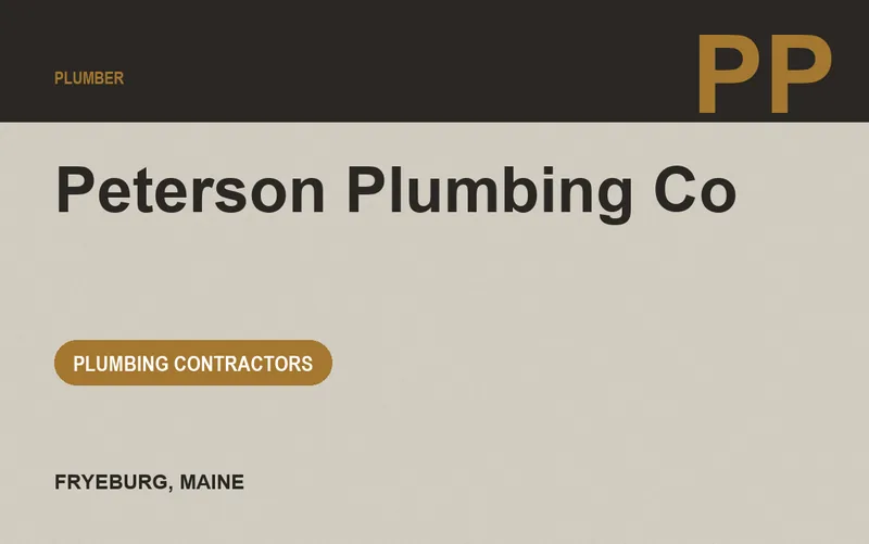 Peterson Plumbing Co in Fryeburg, Maine