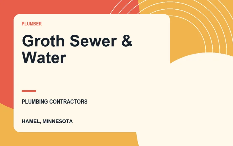 Groth Sewer & Water in Hamel, Minnesota