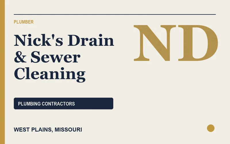 Nick's Drain & Sewer Cleaning in West Plains, Missouri