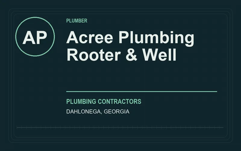 Acree Plumbing Rooter & Well in Dahlonega, Georgia