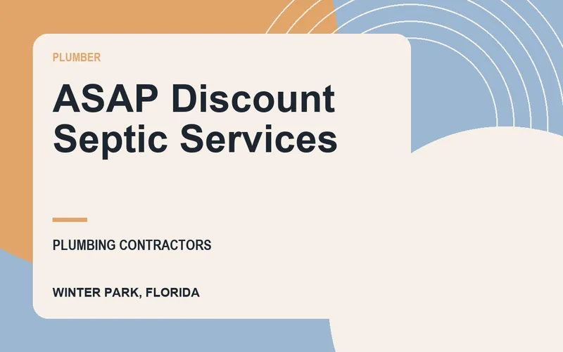 ASAP Discount Septic Services in Winter Park, Florida