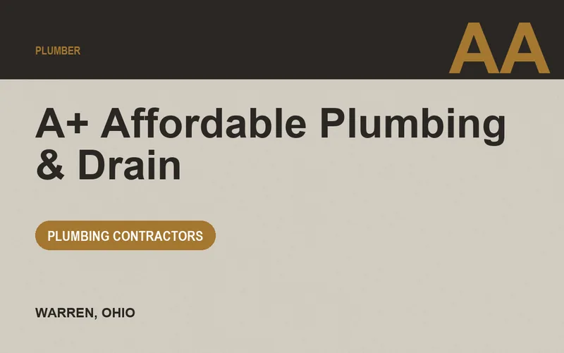 A+ Affordable Plumbing & Drain in Warren, Ohio