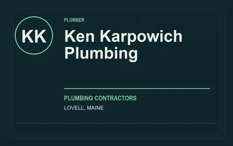 Ken Karpowich Plumbing in Lovell, Maine