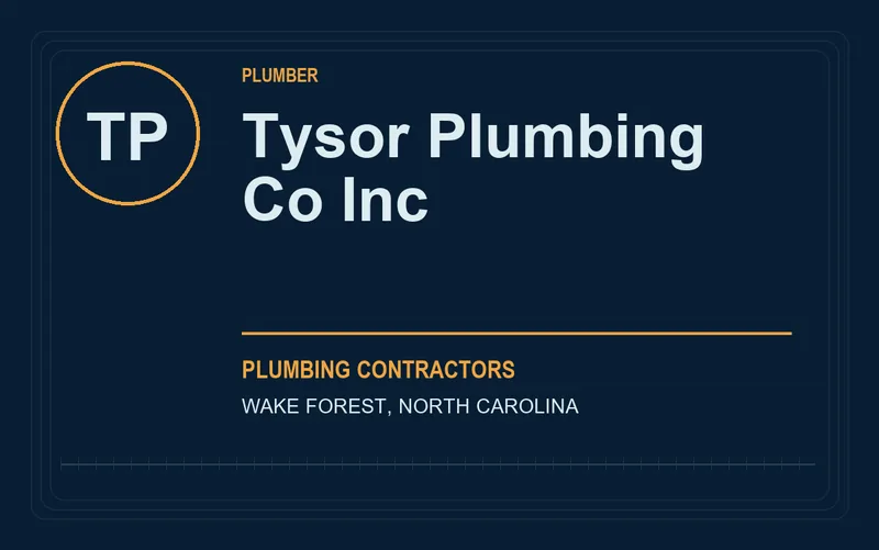 Tysor Plumbing Co Inc in Wake Forest, North Carolina