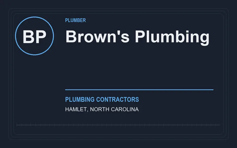 Brown's Plumbing in Hamlet, North Carolina