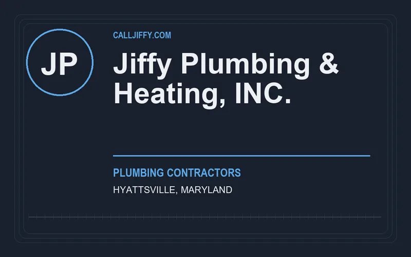 Jiffy Plumbing & Heating, INC. in Hyattsville, Maryland