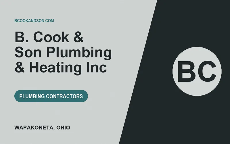 B. Cook & Son Plumbing & Heating Inc in Wapakoneta, Ohio