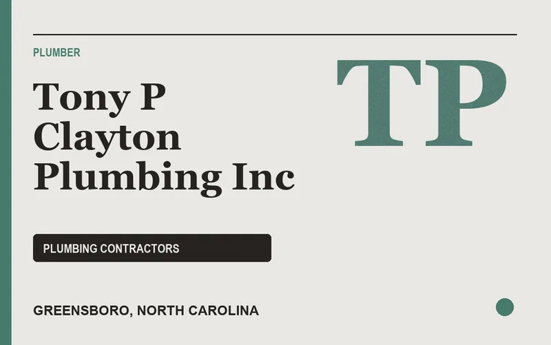 Tony P Clayton Plumbing Inc in Greensboro, North Carolina