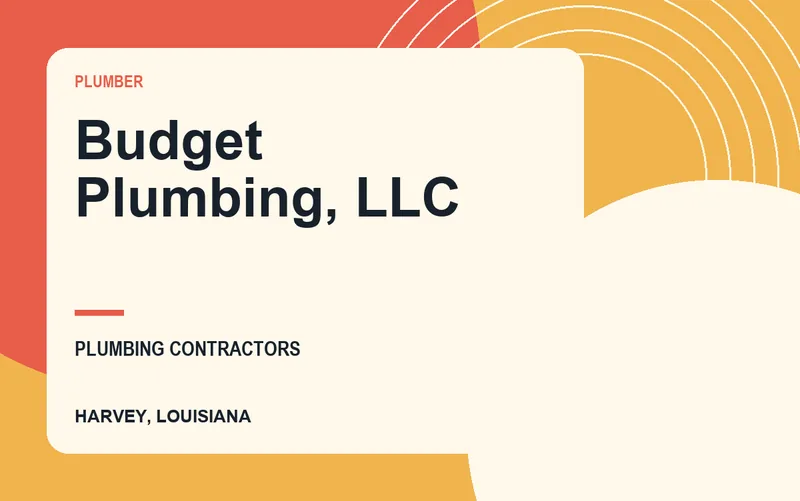 Budget Plumbing, LLC in Harvey, Louisiana