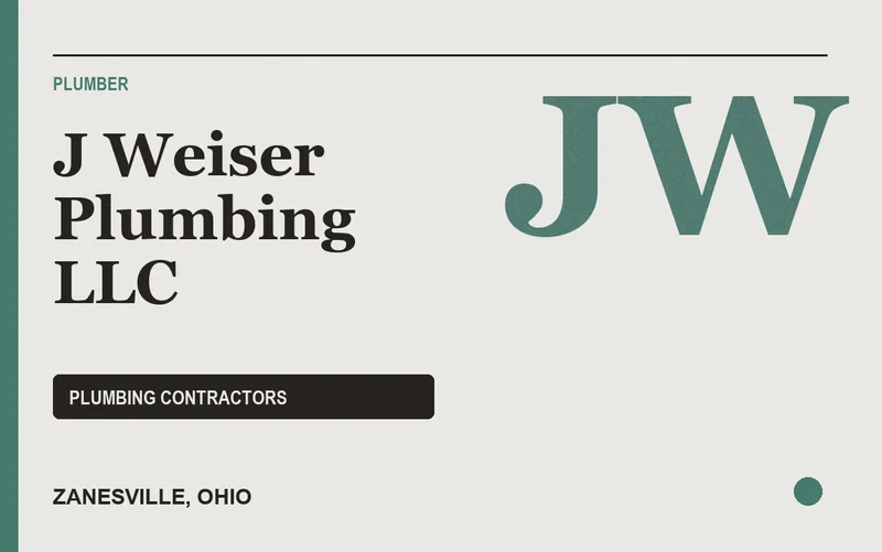 J Weiser Plumbing LLC in Zanesville, Ohio