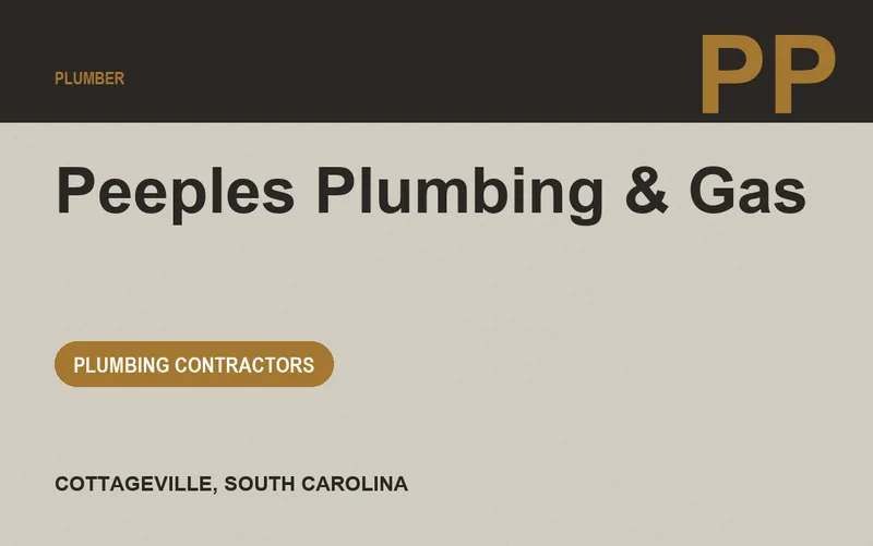 Peeples Plumbing & Gas in Cottageville, South Carolina