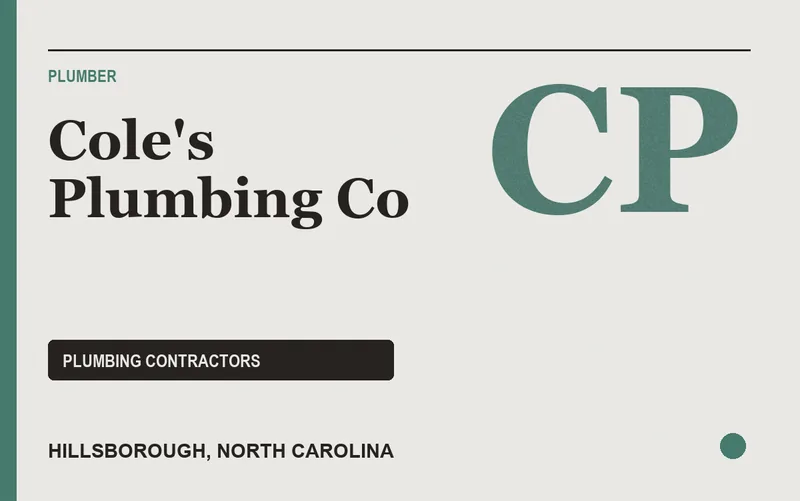 Cole's Plumbing Co in Hillsborough, North Carolina